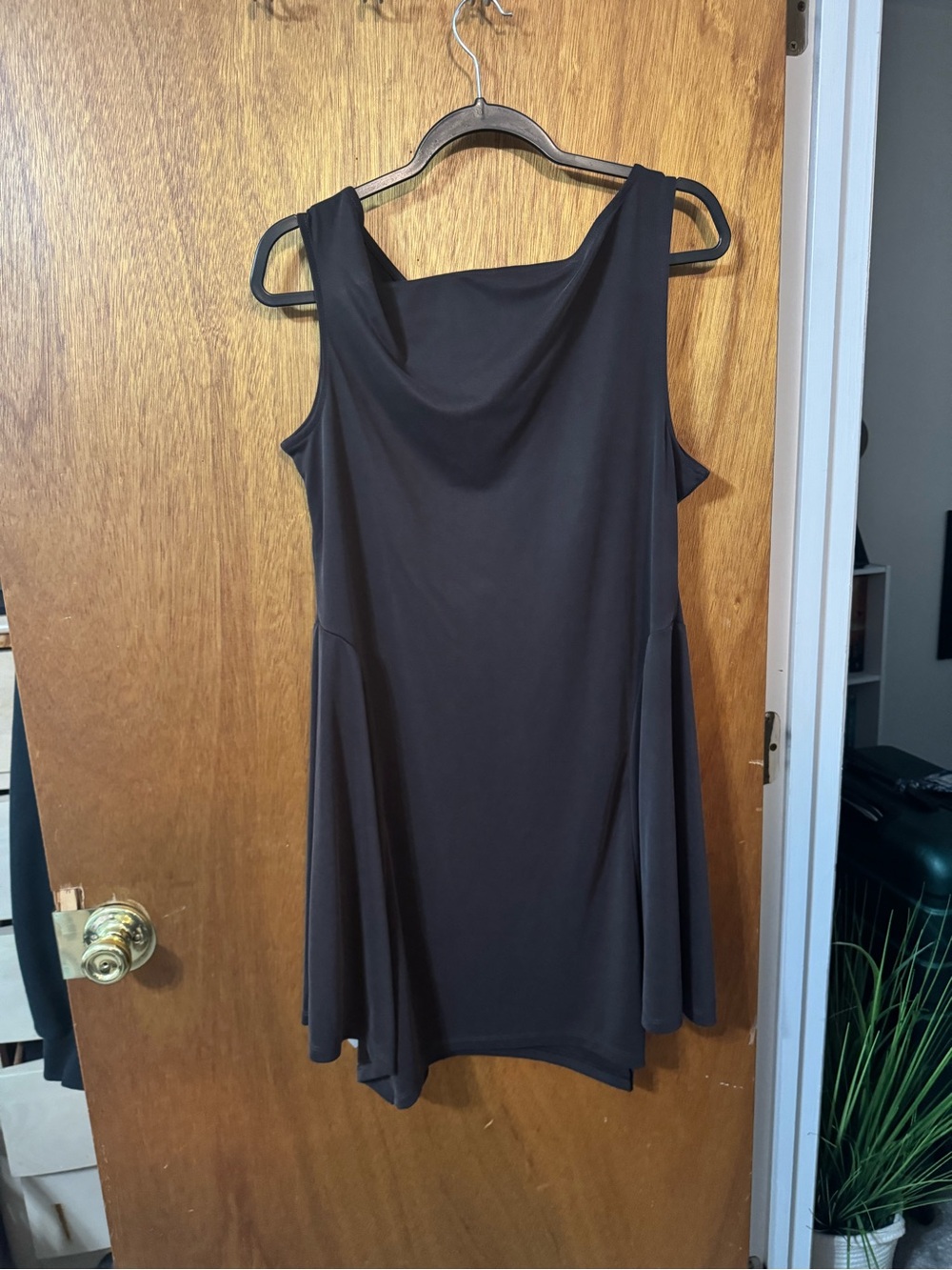 Brown Sleeveless A-Line Dress -